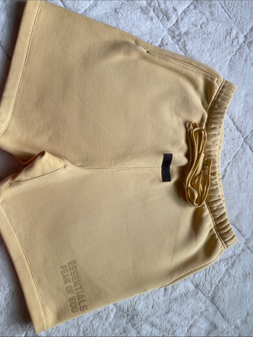 ESSENTIALS Men Yellow Fleece Shorts